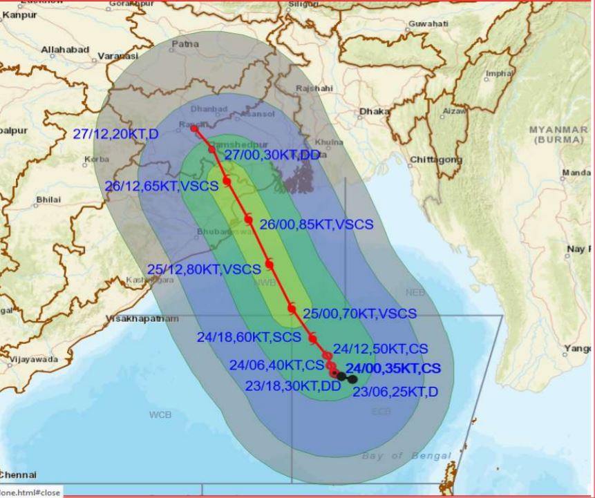 Deep Depression over Eastcentral Bay of Bengal intensified into Cyclonic Storm