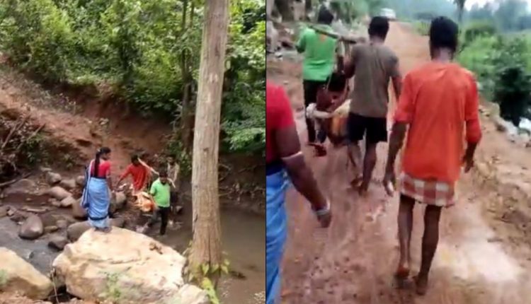 108 Ambulance Driver Carried Pregnant Lady For Rough Road In Baliguda
