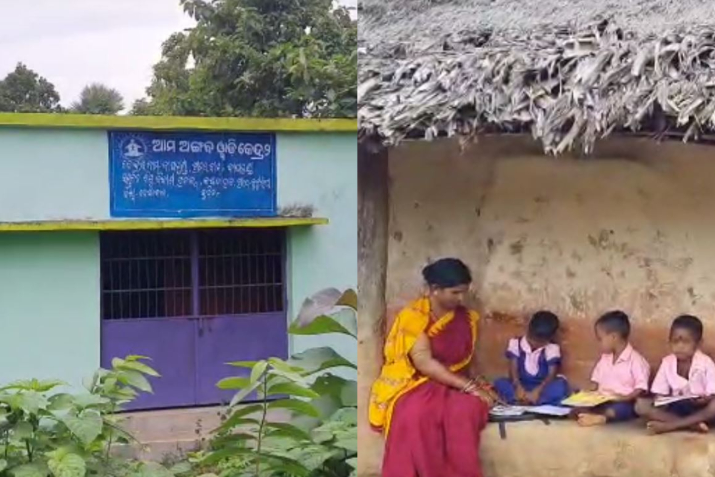 Having Anganwadi Centre, But Still Child Reading In Hut In Dhenkanal