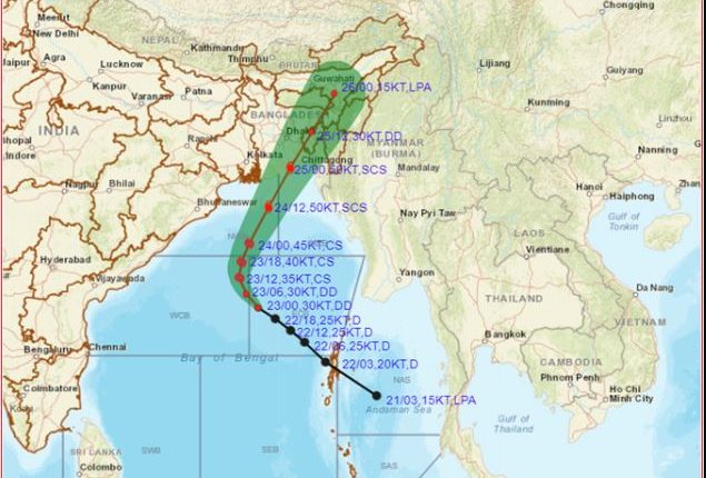 Depression over eastcentral Bay of Bengal intensified into a Deep Depression