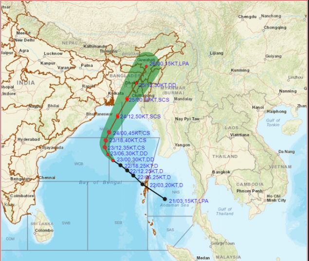 Depression over eastcentral Bay of Bengal intensified into a Deep Depression