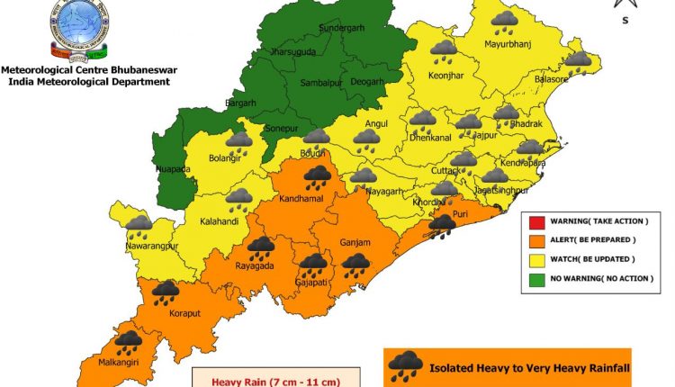 Orange Warnings To 7 Districts Of Odisha For Heavy Rain
