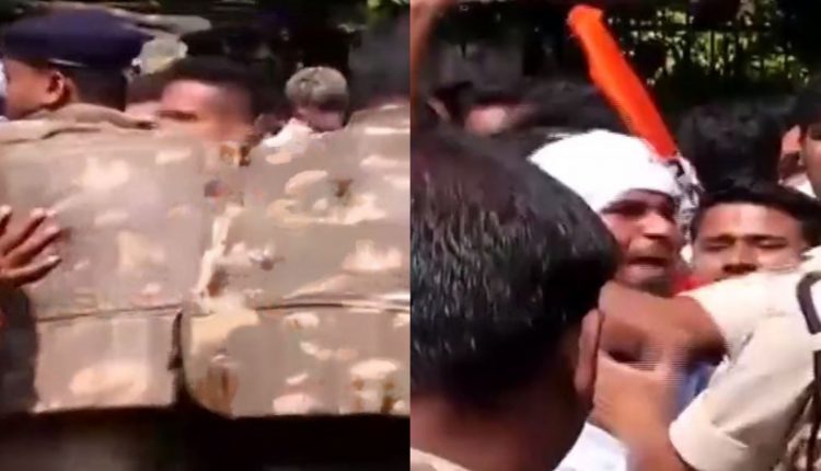 Student Congress Thrown Egg & Tomato To Police Near Naveen Niwas