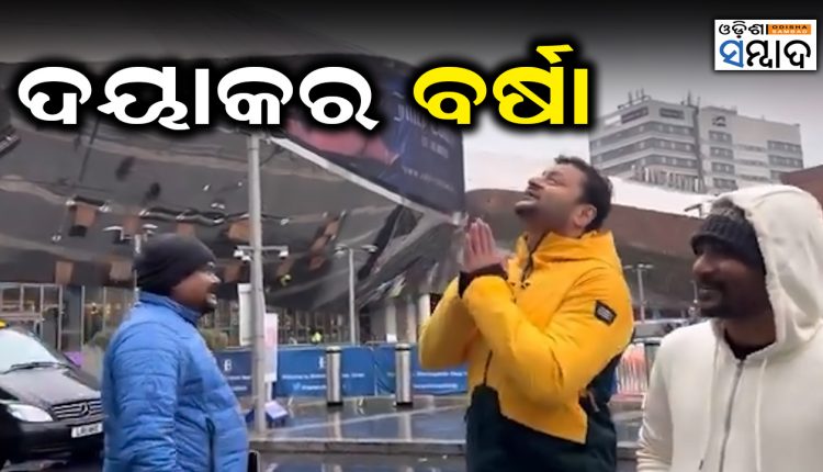 Anubhav Mohanty Enjoying Rain During Shooting In Londoon