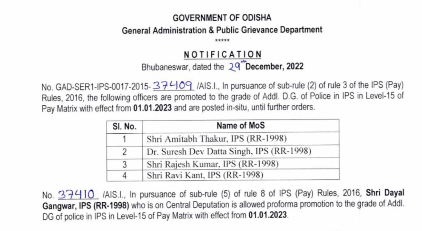five 1998-batch IPS officers Promoted To ADG Rank 