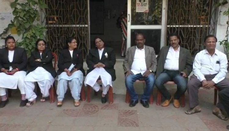 Advocates Protest In front Of Jharsuguda Tehsil Office Against Assistant Tahsildar