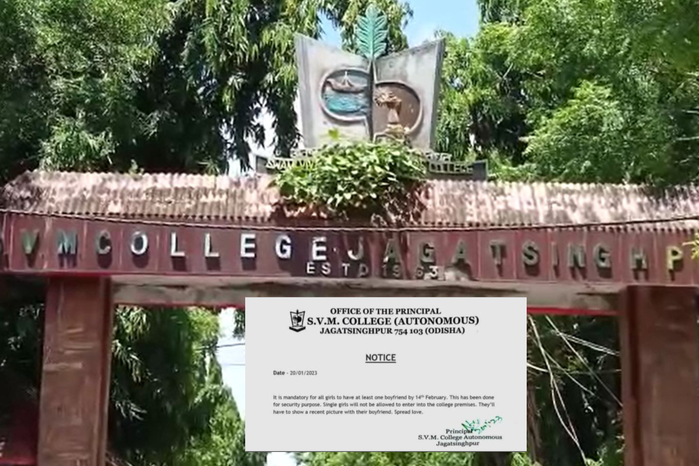 Those Girl Students Haven't Boyfriend Can't Enter In SVM College Jagatsinghpur, Fake Notice Goes Viral