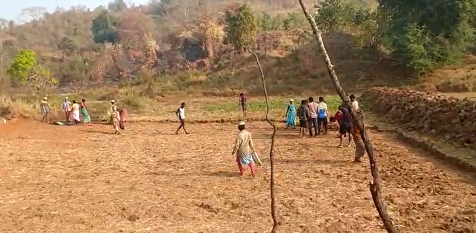 Andhra Build Pond Under MGNREGA In Rayagada Border