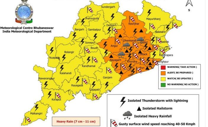 Orange Warning To 9 Districts Of Odisha For Thunderstorm