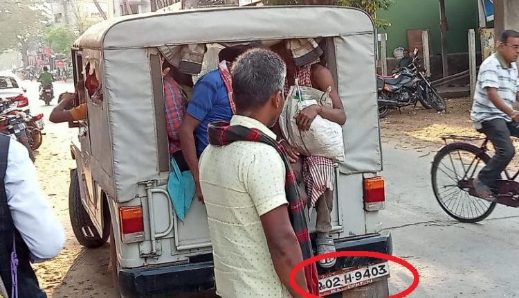 Vehicle Of Water Resources Department Carrying Labourers In Jagatsinghpur