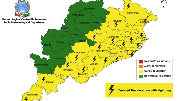Thunderstorm And Lighting Warning To 19 Districts Of Odisha Today