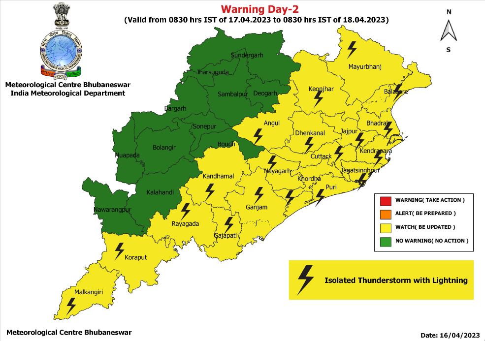 Thunderstorm And Lighting Warning To 19 Districts Of Odisha Today