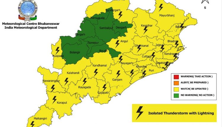 Yellow Warning To Different Districts Of Odisha For Thunderstorm With Lightening Till April 20