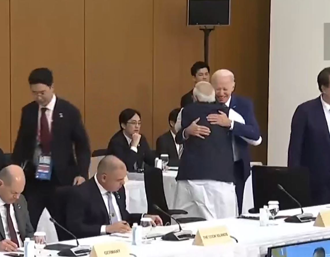 Joe Biden Hugs Narendra Modi Attend G7 Summit Hiroshima