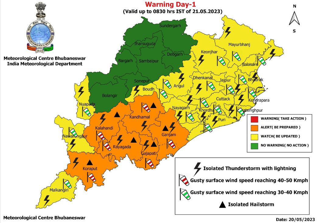 Thunderstorm With Lightning Alert To Districts Of Odisha For Next 5 Days