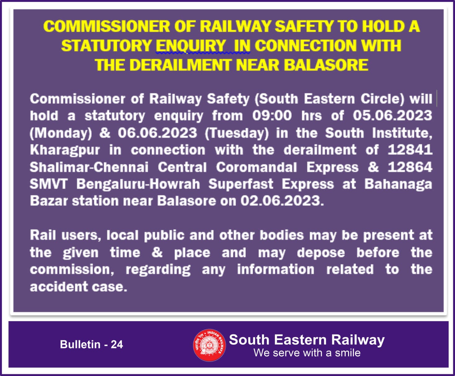 Railway Safety Commissioner To Hold Statutory Probe Into Odisha Train Crash From Tomorrow